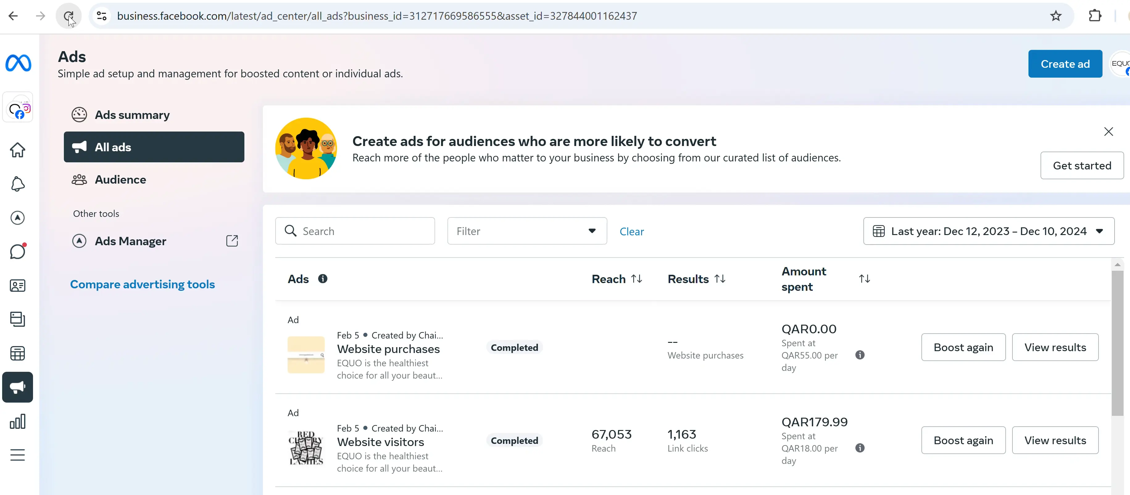 Faceboom Ads Website